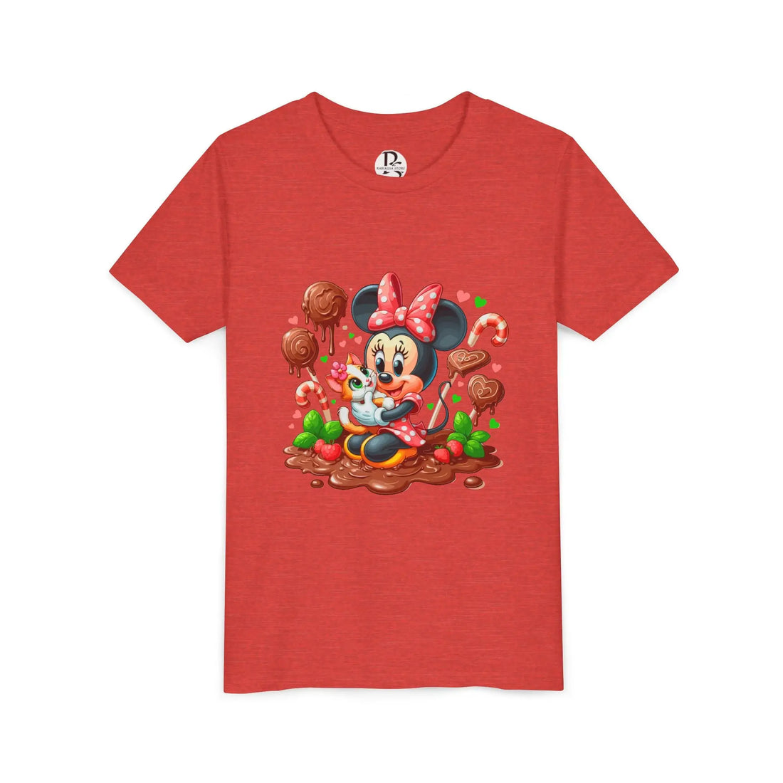 Cute Minnie Mouse Youth Short Sleeve Tee, Fun Kids T-Shirt, Cartoon Apparel, Birthday Gift, Sweet Treats Theme